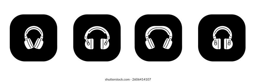 Headset icon in flat. A headset icon design. Stock vector.