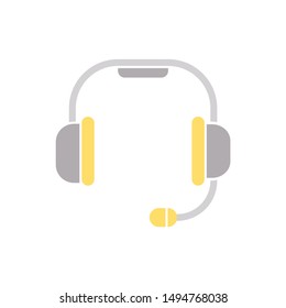 headset icon. flat illustration of headset vector icon. headset sign symbol