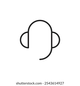 Headset icon Flat line illustration