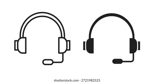 Icono de auriculares icono plano simple. Versión Liner - Vector de stock.