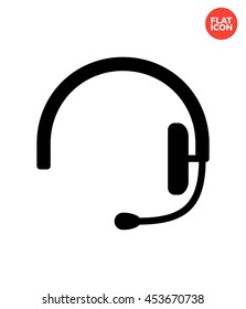 Headset Icon Flat Style Isolated Vector Illustration