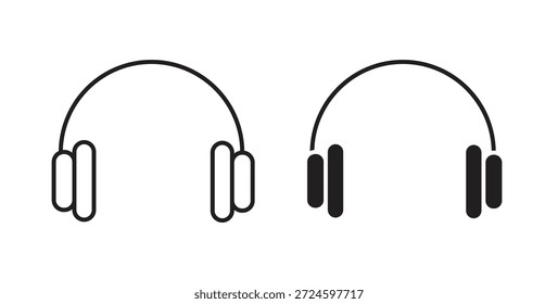 Glifo de icono de auricular y concepto de símbolo de línea delgada.