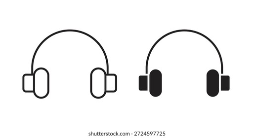Glifo de icono de auricular y concepto de símbolo de línea delgada.