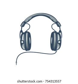 Headset icon, headphone vector illustration