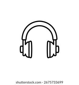 Icono de auriculares, auriculares, estilo plano simple, Ilustración vectorial, símbolo, pictograma de Plantilla de logotipo de diseño, para UI o UX aislado en blanco para App móvil, editable