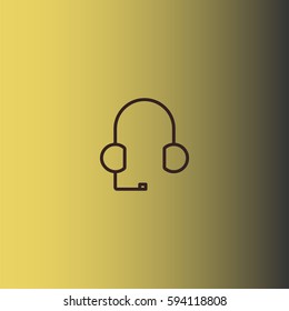 Headset icon. Helpdesk sign vector