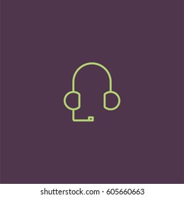 Headset icon. Helpdesk sign vector
