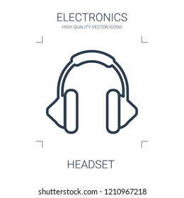 headset icon. high quality line headset icon on white background. from electronics collection flat trendy vector headset symbol. use for web and mobile