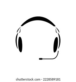 ilustración de icono de auriculares, un diseño plano sencillo