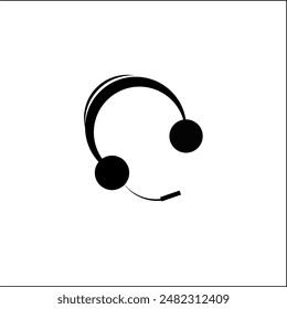 Headset icon in images black and white