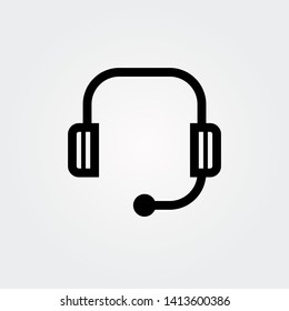 Headset Icon Isolated on White Background