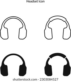 Headset icon, isolated on a white background. thin line headset icon outline linear headset symbol for logo, web, app, UI. headset icon simple sign,