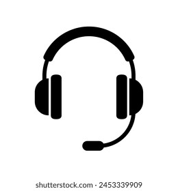 Headset icon isolated on white background.