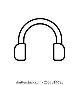 Icono de auriculares aislado sobre fondo blanco