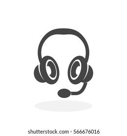Headset icon isolated on white background. Headset vector logo. Flat design style. Modern vector pictogram for web graphics - stock vector