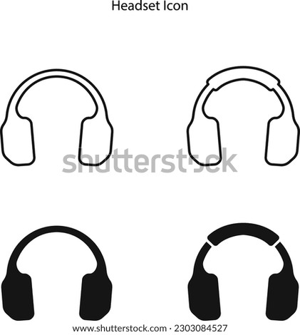 Headset icon, isolated on a white background. thin line headset icon outline linear headset symbol for logo, web, app, UI. headset icon simple sign,