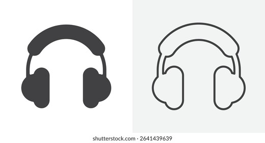 Headset icon Line graphics illustration