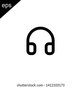 headset icon line outline design vector symbol