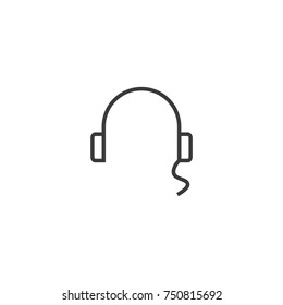 headset Icon. line style vector illustration