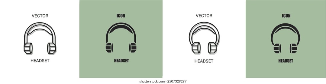 Headset icon line. Headset vector illustration.