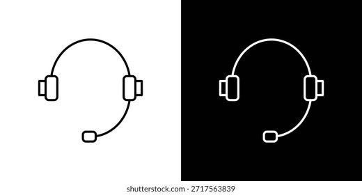 Ícone de headset ícone de vetor linear. Linhas de traçado editáveis.