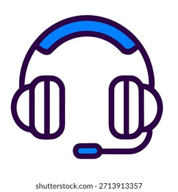 Headset-Symbol. Eine lineare Vektorgrafik des Headsets, einzeln auf weißem Hintergrund.