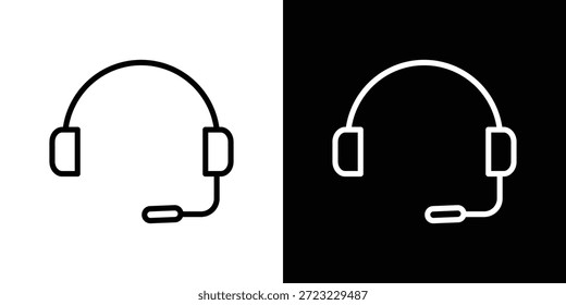 Concepto de logotipo de icono de auriculares en trazos