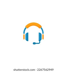 Logo-Design des Headset-Zeichens. Logo des Kopfhörers.