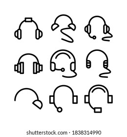 icono de auriculares o logotipo símbolo de señas aislado ilustración vectorial - Colección de iconos vectoriales de estilo negro de alta calidad
