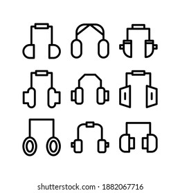 icono de auriculares o logotipo símbolo de señas aislado ilustración vectorial - Colección de iconos vectoriales de estilo negro de alta calidad
