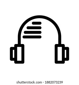 icono de auriculares o logotipo símbolo de señas aislado ilustración vectorial - iconos vectoriales de estilo negro de alta calidad
