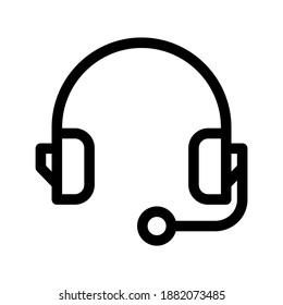 icono de auriculares o logotipo símbolo de señas aislado ilustración vectorial - iconos vectoriales de estilo negro de alta calidad
