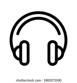 icono de auriculares o logotipo símbolo de señas aislado ilustración vectorial - iconos vectoriales de estilo negro de alta calidad
