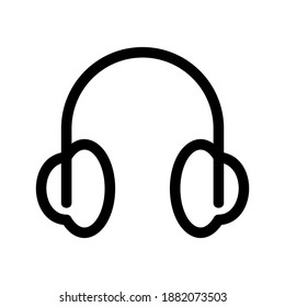 icono de auriculares o logotipo símbolo de señas aislado ilustración vectorial - iconos vectoriales de estilo negro de alta calidad
