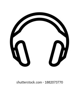icono de auriculares o logotipo símbolo de señas aislado ilustración vectorial - iconos vectoriales de estilo negro de alta calidad
