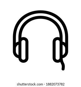 icono de auriculares o logotipo símbolo de señas aislado ilustración vectorial - iconos vectoriales de estilo negro de alta calidad
