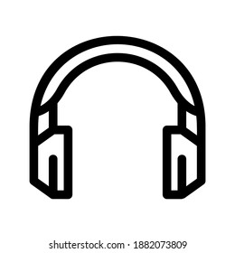 icono de auriculares o logotipo símbolo de señas aislado ilustración vectorial - iconos vectoriales de estilo negro de alta calidad
