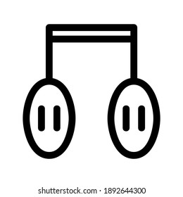 icono de auriculares o logotipo símbolo de señas aislado ilustración vectorial - iconos vectoriales de estilo negro de alta calidad
