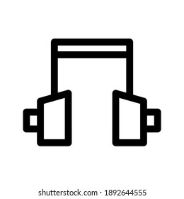 icono de auriculares o logotipo símbolo de señas aislado ilustración vectorial - iconos vectoriales de estilo negro de alta calidad
