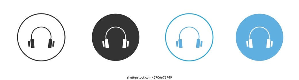 Headset icon Logo Template Design set