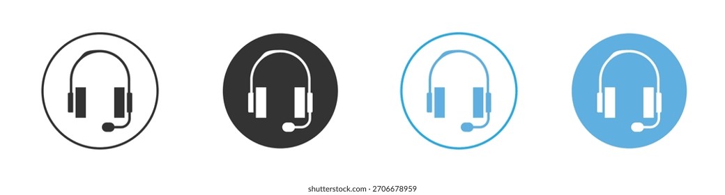 Ícone de headset Modelo de logotipo Conjunto de design