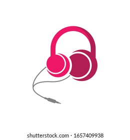 Headset icon logo vector illustration