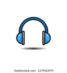 Headset Icon. Headset Logo. Vector Illustration. Isolated on White Background. Editable Stroke