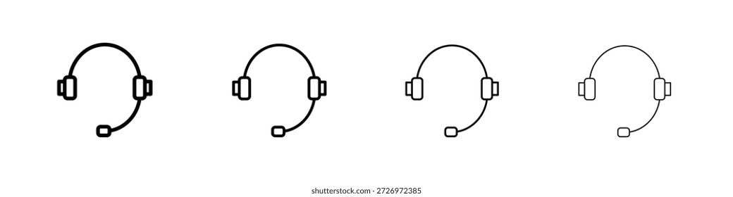 Icono de auriculares en estilo de línea de trazo moderno. Vector 10 eps