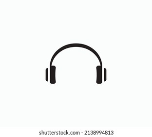 Headset Icon Music Templates. Headphones icon symbol. Headphones Icon. Black Symbol Silhouette Isolated on Background.
