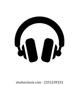 Icono de auriculares con fondo blanco