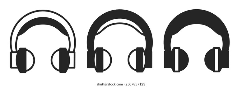 Headset icon on white background. Vector logo headset illustration.