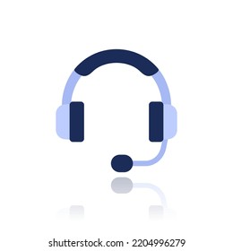 icono de auriculares en vector plano y blanco