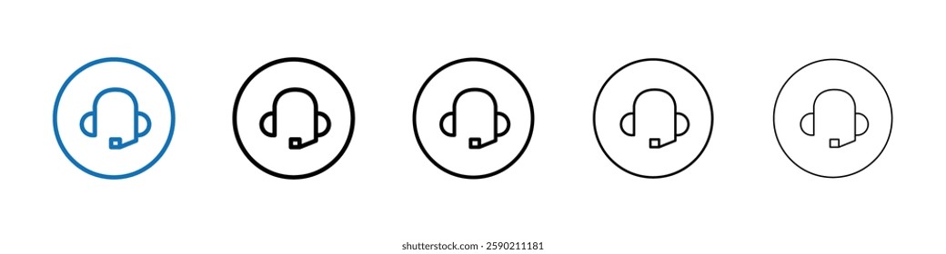 Headset icon Outline vector logo for web ui