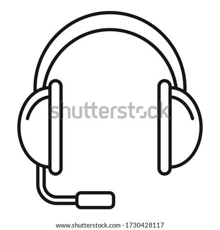 Headset icon. Outline headset vector icon for web design isolated on white background